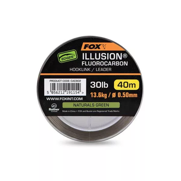 Fox Illusion Naturals Green Fluorocarbon Nadväzec 0,50mm 40m