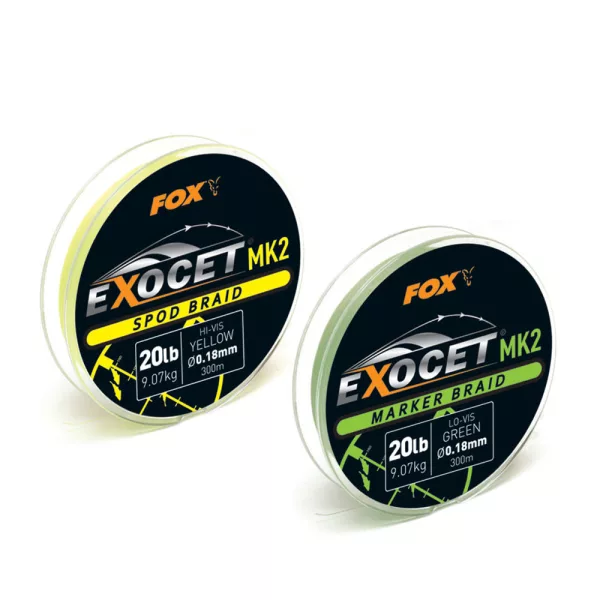 Fox Exocet® MK2 Spod & Marker Braid Marker Green Pletená šnúra 0.18mm/20lb x300m