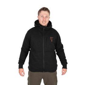   Fox Collection Black-Orange Sherpa Hoody Mikina s kapucňou XL