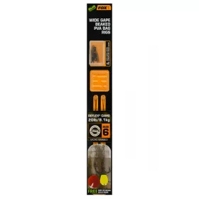   Fox EDGES™ Wide Gape Beaked PVA Bag Rigs 20lb Size 6 Brown & Green Predviazaný háčik