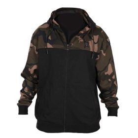   Fox LW Čierno-camo Split Zip Hoody Mikina s kapucňou na zips XL