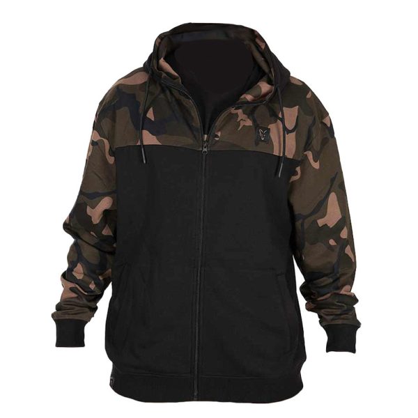 Fox LW Čierno-camo Split Zip Hoody Mikina s kapucňou na zips XL