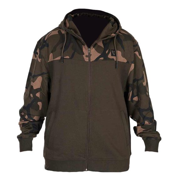 Fox LW Khaki-Camo Split Zip Hoody Mikina s kapucňou na zips 2XL