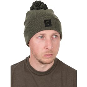 Fox Collection Bobble Hat Zeleno-Čierna Čiapka s brmbolcom