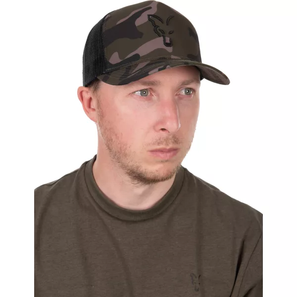 Fox Black Camo Trucker Baseball Čiapka