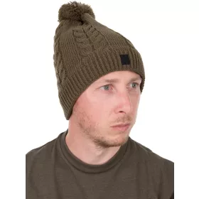 Fox Khaki Knitted Bobble Čiapka s brmbolcom