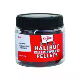   Carp Zoom CZ Červené vŕtané halibut pelety na háčik, 15 mm, halibut, 120 g