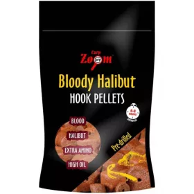   Carp Zoom CZ Krvavé halibutové háčikové pelety vŕtané, 15 mm, krv, halibut, 150 g
