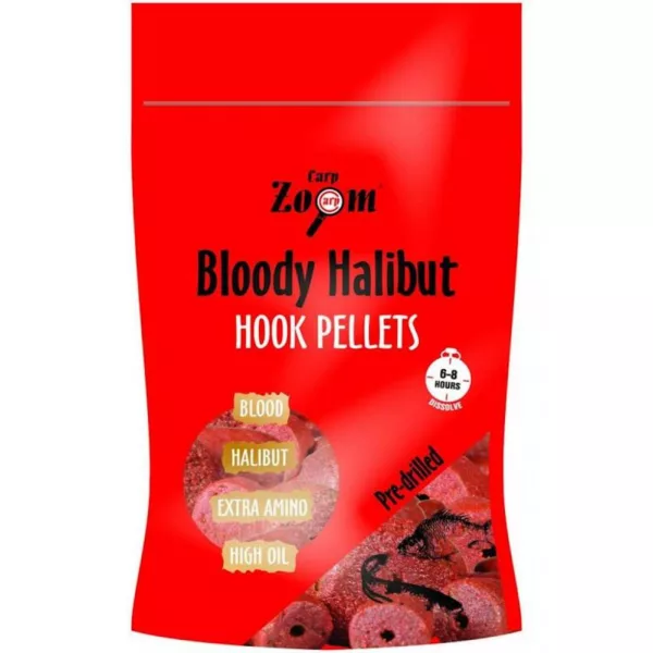 Carp Zoom CZ Jahodové halibut pelety na háčik vŕtané, 15 mm, jahoda, rybie, 150 g