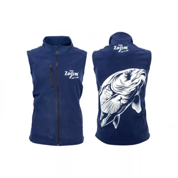 Carp Zoom CZ Pánska softshellová vesta, L, tmavomodrá