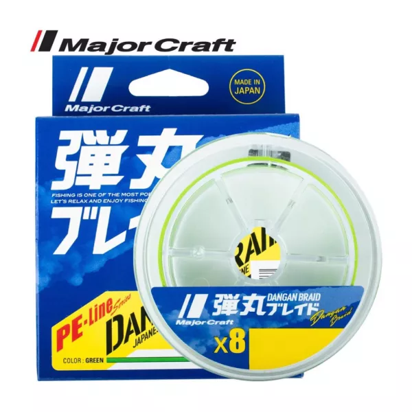 Major Craft Dangan Braid X8 0,16mm 150m Fluo Light Green Fonott Zsinór