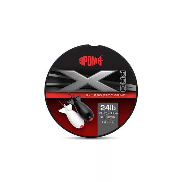 Spomb X Pro Braid Sivá pletená šnúra 0,18mm 300m