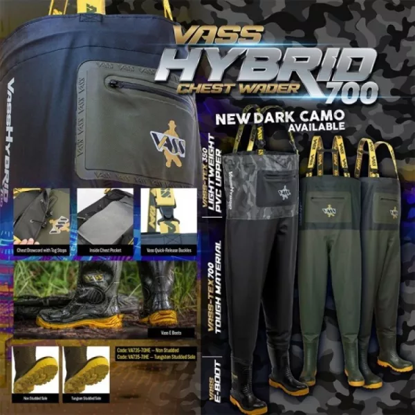 Vass-Tex Hybrid 700 Dark Camo Melles Csizma 40