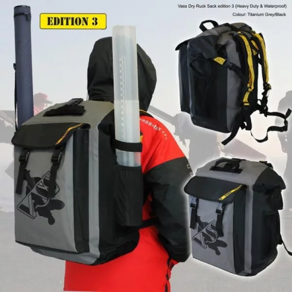 Vass-Tex Dry Fishing Ruck Sack Edition 3 Szürke-Fekete Hátizsák 40l