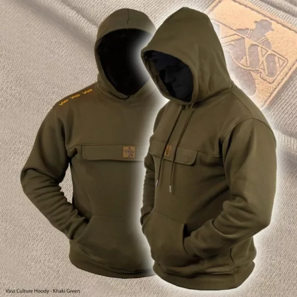 Vass-Tex Culture Fishing Khaki Green Kapucnis Pulóver 2XL