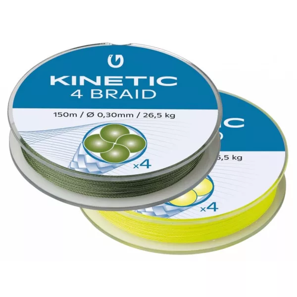 KINETIC 4 Braid 150m 0,08mm/3,3kg Fluo Yellow Pletená šnúra
