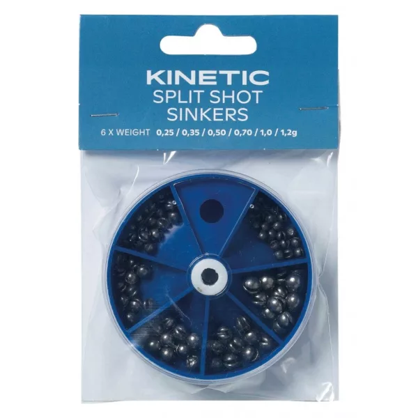 KINETIC Split Shot Lead Sinkers Assortment Súprava brokových olôvok