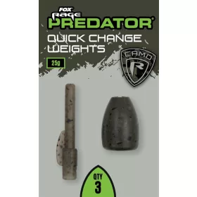   Fox Rage Predator Camo Quick Change Weights Rýchlovýmenné plavákové záťaže 25gr 3ks