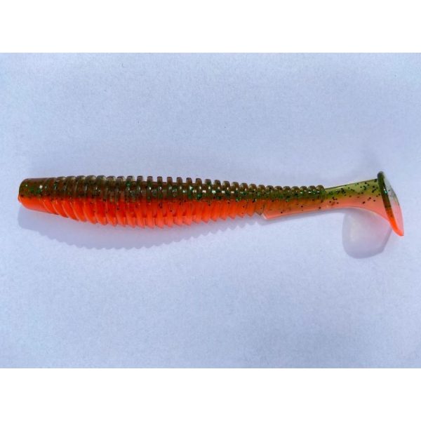 FISHUP U-Shad 10,16cm (8ks), #205 - Watermelon/Flo Orange Plastová nástraha