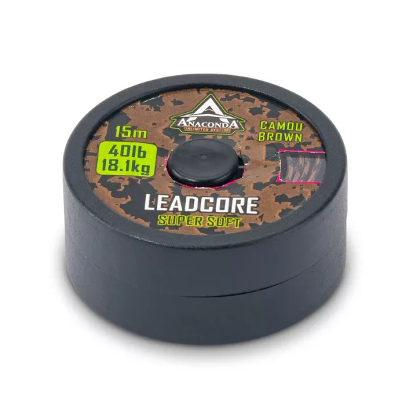 Anaconda Super Soft Leadcore Barna 15m 40lb Fonott Előkezsinór