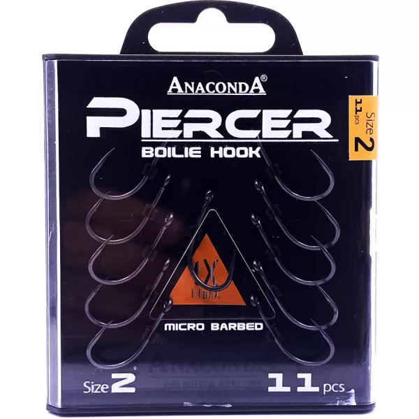 Anaconda Piercer Boilie Hook 2 Füles, Szakállas Pontyozó Horog 11db