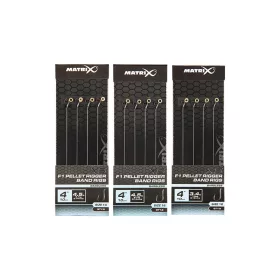   Matrix X5 F1 Pellet Rigger Band Rigs 18 10cm Füles, Szakáll Nélküli Monofil Előkötött Horog Csaligyűrűvel 8db