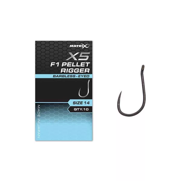 Matrix X5 F1 Pellet Rigger 18 Bezhrotý háčik s očkom 10db