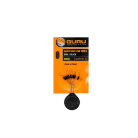 Guru Super Tight Line Stops Oval Black S Gumiütköző 12db