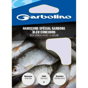   Garbolino Blue Roach Hooks To Nylon 20 Háčiky s lopatkou, s ostňom Monofil Predviazané Háčiky 10ks