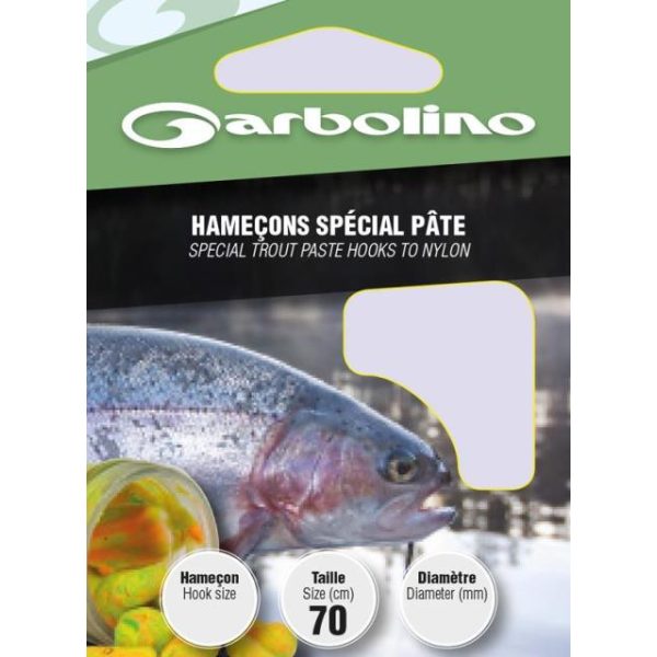 Garbolino Trout Paste Hooks To Nylon 6 s lopatkou, monofilný naviazaný háčik s protihrotom 10ks
