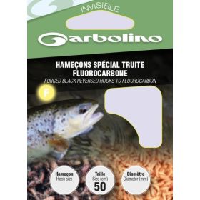   Garbolino Forged Black Reversed Hooks To Fluorocarbon 12 s lopatkou, monofilný naviazaný háčik s protihrotom 10ks