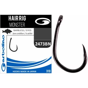   Garbolino Monster Hair Rig  2473BN 12 Háčik na kapry bez protihrotu s očkom