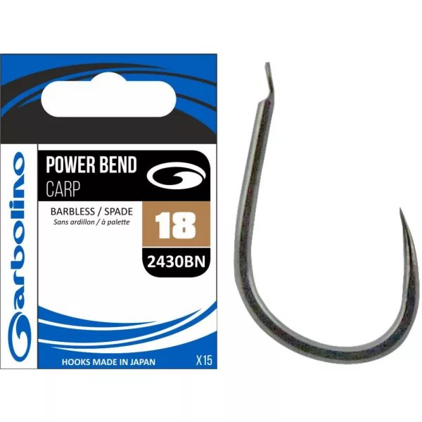 Garbolino - COMMERCIAL MATCH HOOKS - POWER BEND CARP 2430BN - BARBLESS 10 háčik