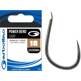   Garbolino - COMMERCIAL MATCH HOOKS - POWER BEND CARP 2430BN - BARBLESS 16 háčik