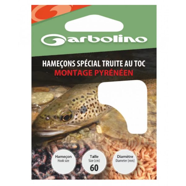 Garbolino Special Trout Hooks / Pyrenean Rig 16 s lopatkou, monofilný naviazaný háčik s protihrotom 10ks