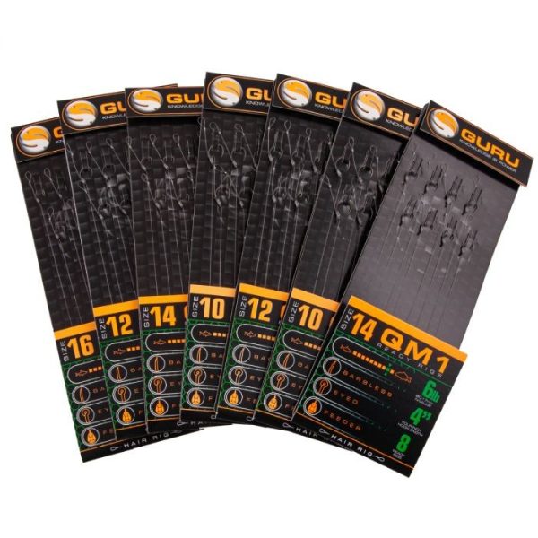 GURU QM1 STANDARD HAIR READY RIGS  4 Size predviazaný háčik QM1 14 (0.19mm)