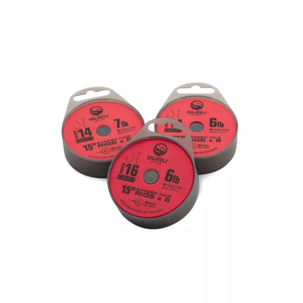 Guru QM1 Bait Bands 16 Očkový, Bez protihrotu Monofilný Predviazaný Háčik 8ks