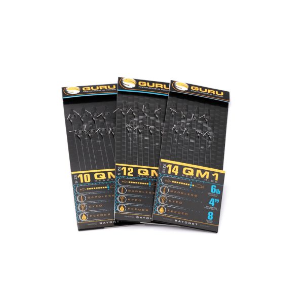 Guru QM1 Bayonet 14 Očkový, Bez protihrotu Monofilný Predviazaný Háčik 8ks