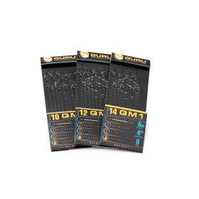   Guru QM1 Bayonet 14 Očkový, Bez protihrotu Monofilný Predviazaný Háčik 8ks