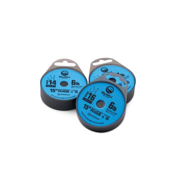 Guru QM1 Bayonet 12 Očkový, Bez protihrotu Monofilný Predviazaný Háčik 8ks