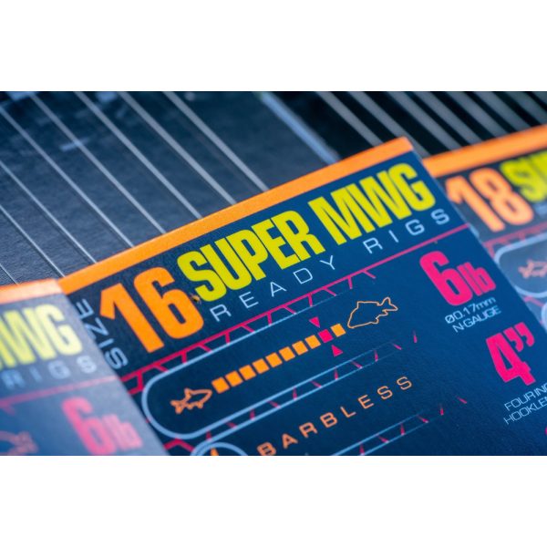 Guru SMWG Bait Bands 16 Háčik bez protihrotu, s očkom, monofilný nadväzec 8ks