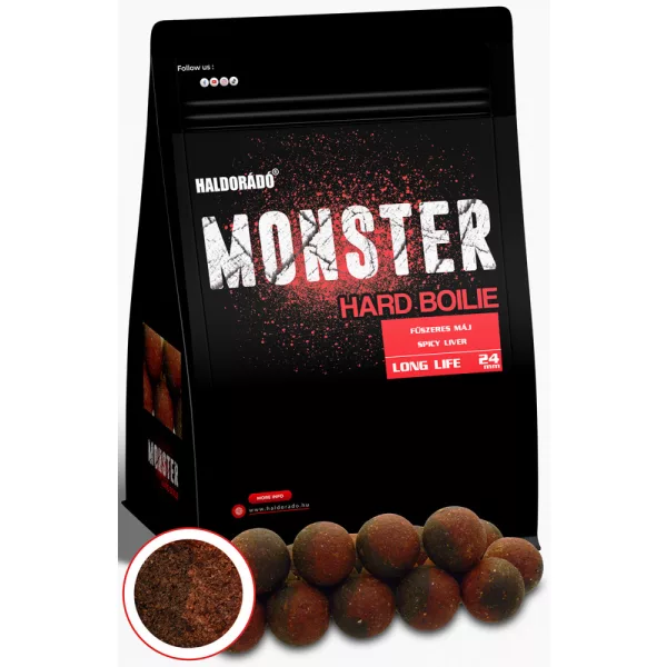 Haldorádó Monster Hard Boilie Korenistá Pečeň 700gr 24mm Boilie