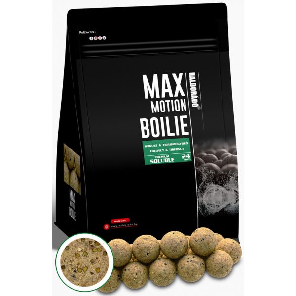 Haldorádó Max Motion Boilie Premium Soluble Kokos-Tigrí Orech 800gr 24mm Boilie