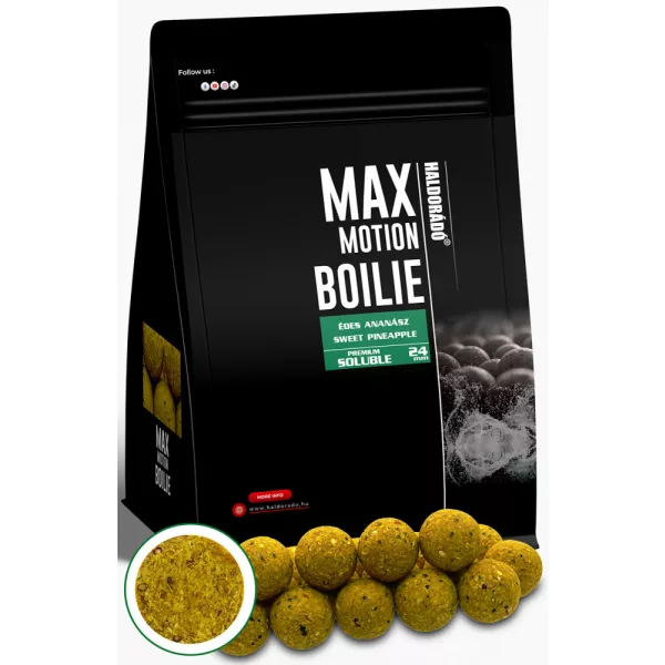 Haldorádó Max Motion Boilie Premium Soluble Sladký Ananás 800gr 24mm Boilie