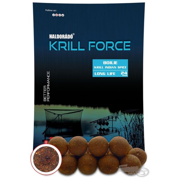 Haldorádó Krill Force Boilie Long Life 24mm Krill Indian Spice Kŕmna boilie 700gr