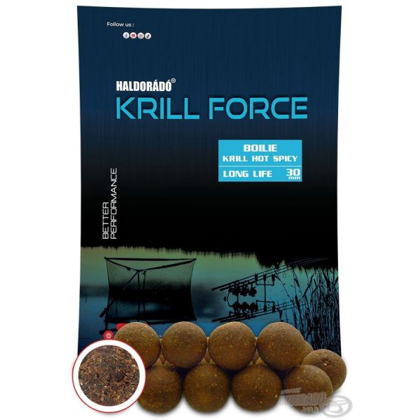 Haldorádó Krill Force Boilie Long Life 30mm Krill Hot Spicy Kŕmna boilie 700gr