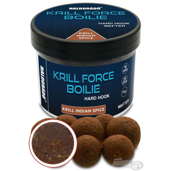 Haldorádó Krill Force Boilie Hard Hook Wafter 16, 20 mm Krill Indian Spice Nástrahová Boilie 70gr