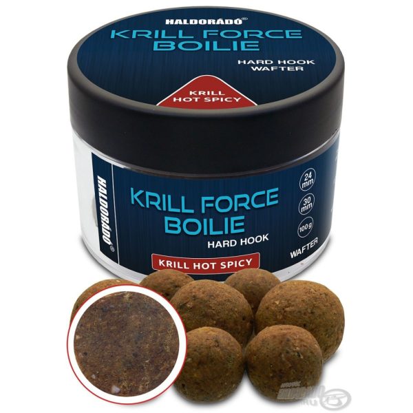 Haldorádó Krill Force Boilie Hard Hook Wafter 24, 30 mm Krill Hot Spicy Nástrahová Boilie 100gr