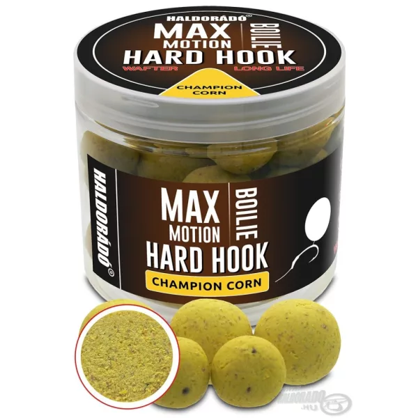 Haldorádó Max Motion Boilie Hard Hook Wafter 16, 20mm Champion Corn Csalizó Bojli 100gr