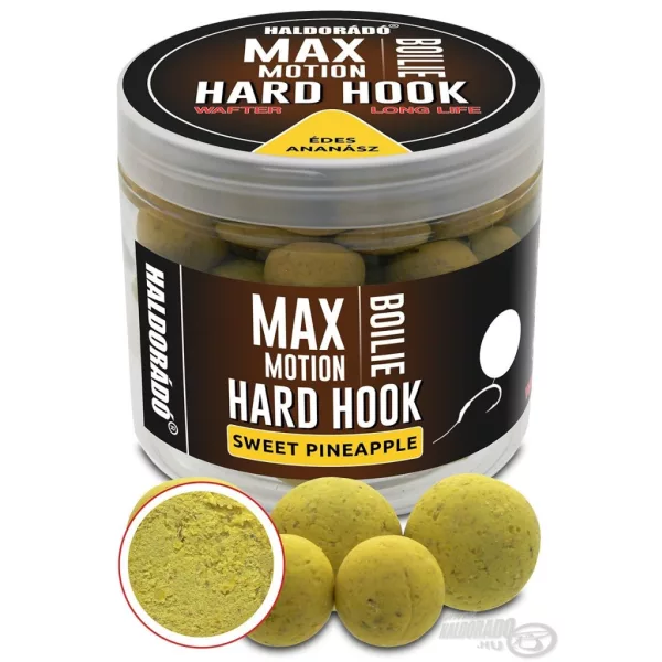 Haldorádó Max Motion Boilie Hard Hook Wafter 16, 20mm Édes Ananász Csalizó Bojli 100gr